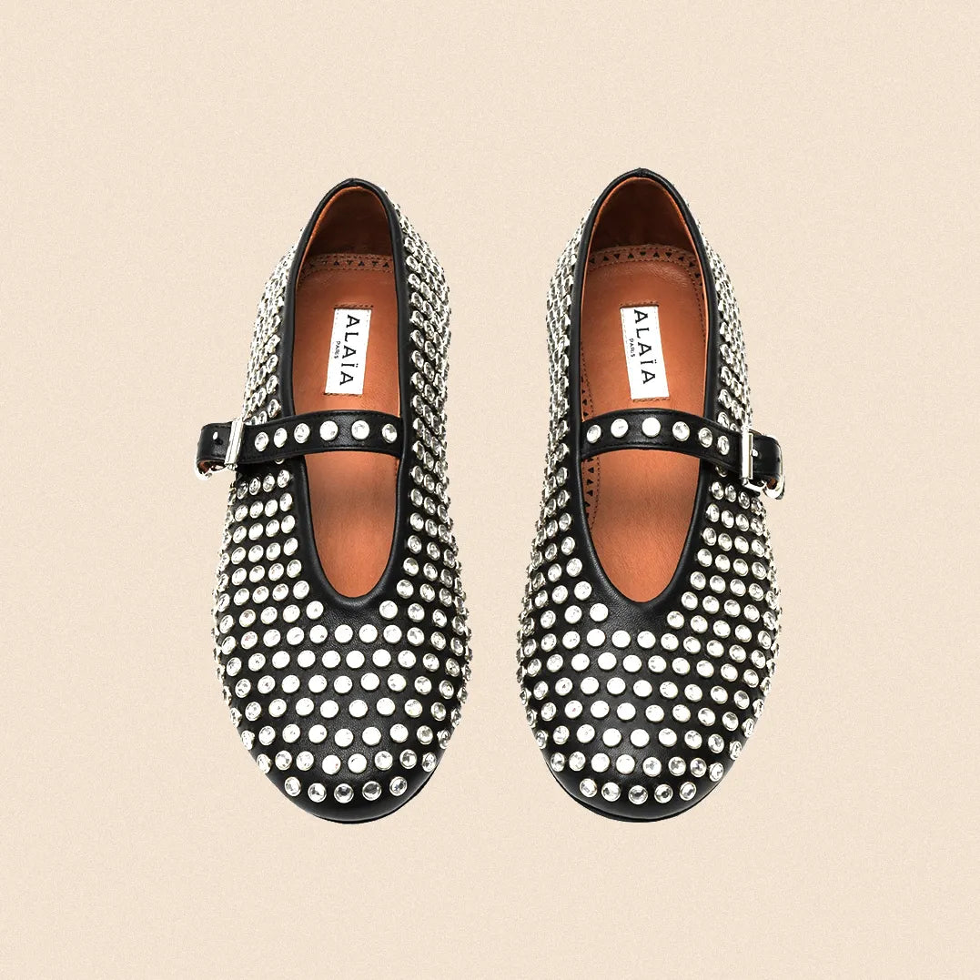 Alaï Schwarz Nieten Ballerinas
