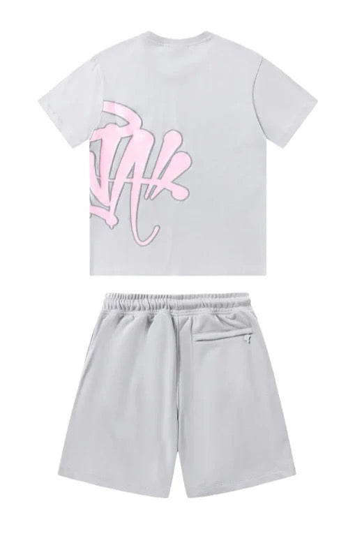 "Graffiti" Shorts-Set Grau/Pink
