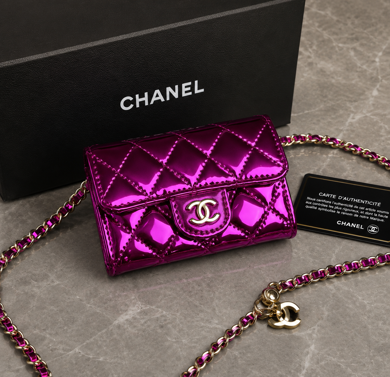 NELLY MINI TASCHE METALLIC ROSA