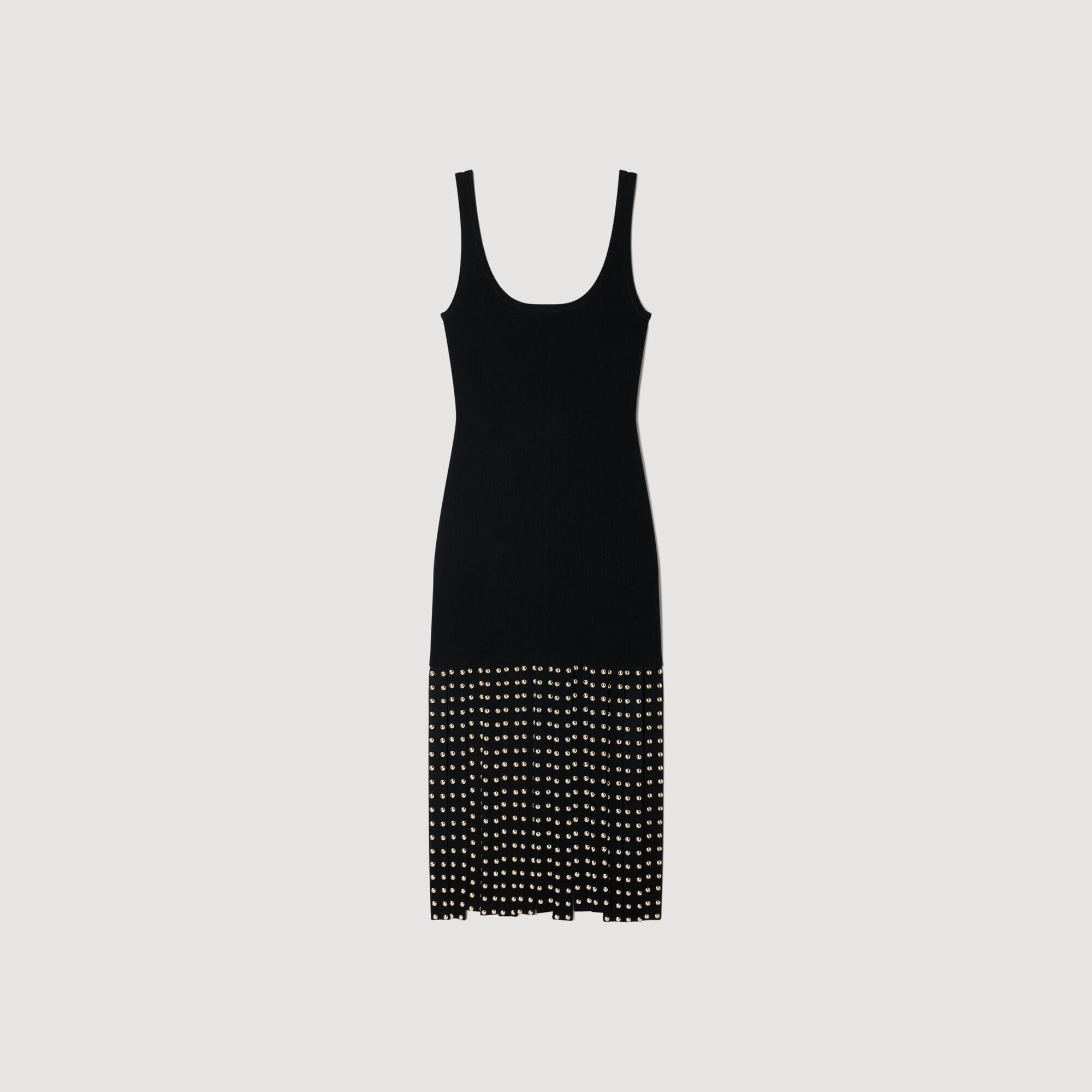 SANDRA LANG GESTRICKT KLEID MIT FRANSEN
