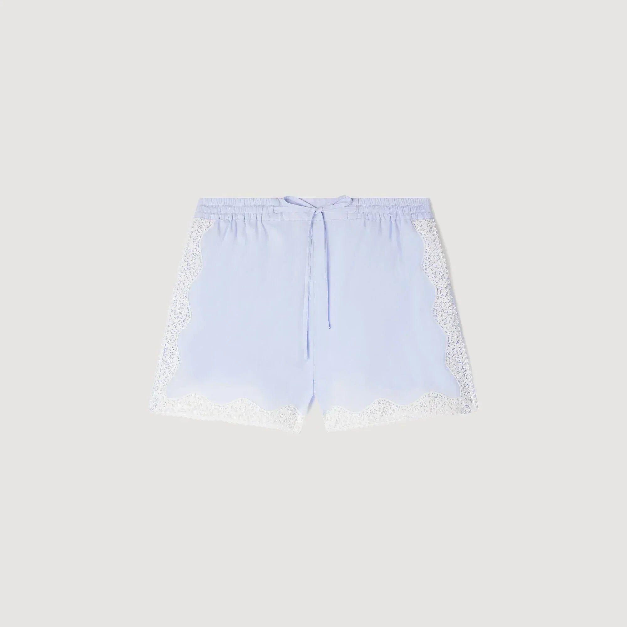SANDRA SPITZEN DETAIL SHORTS BLAU
