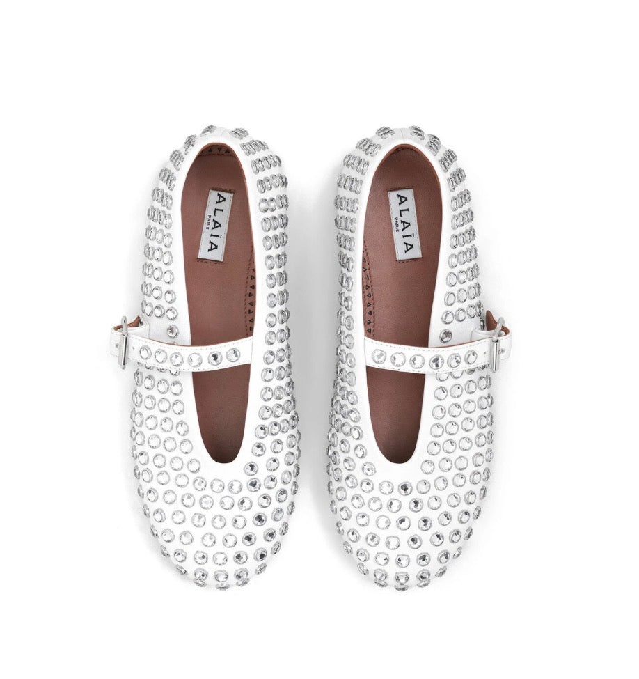 Alaï Weiß Nieten Ballerinas