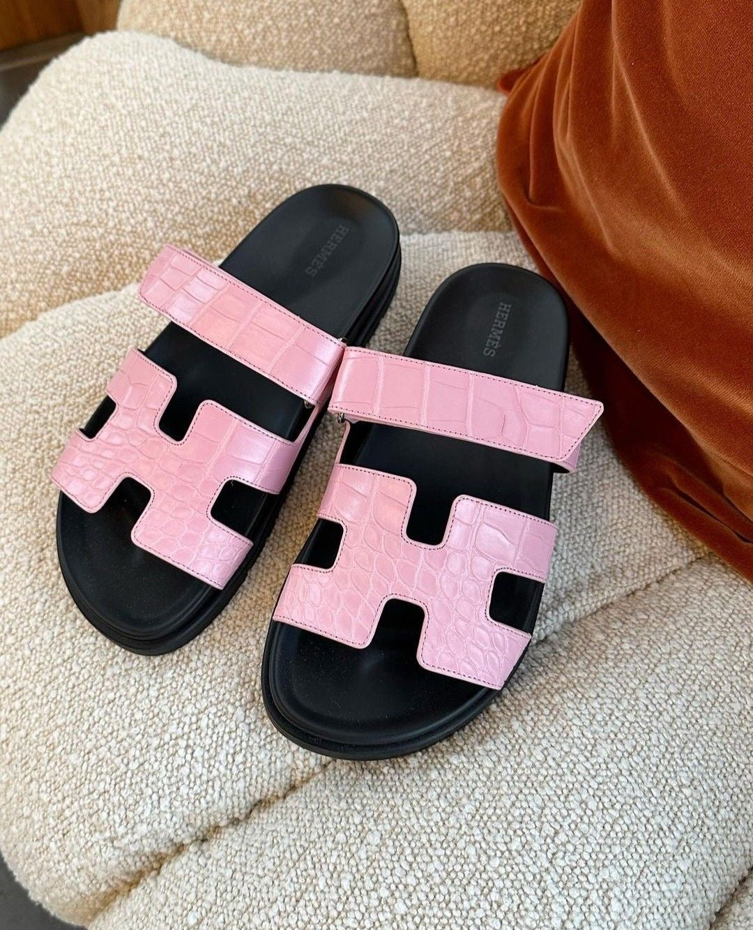 Chypre Sandalen Kroko Pink