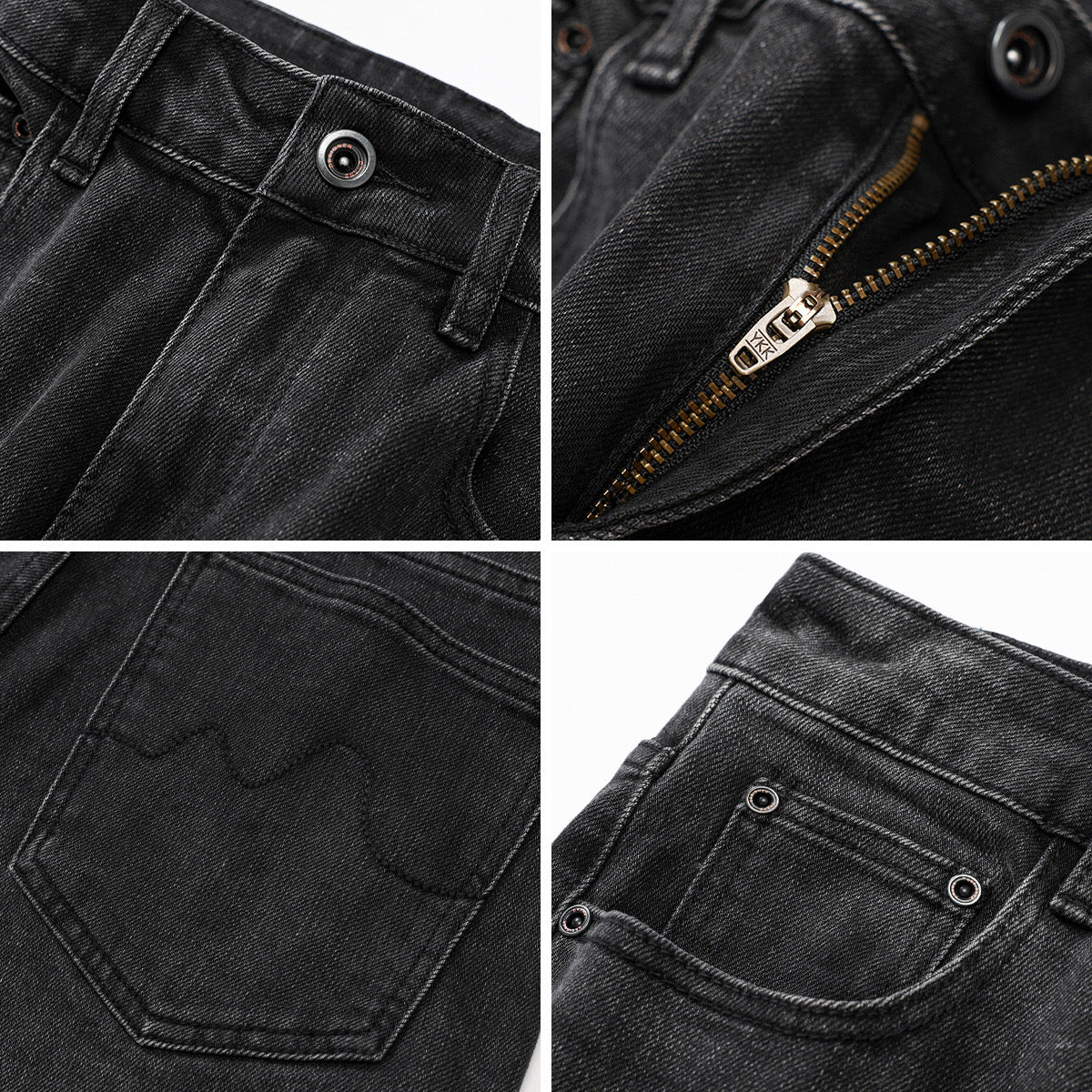 Dunkelgrau Basic Jeans