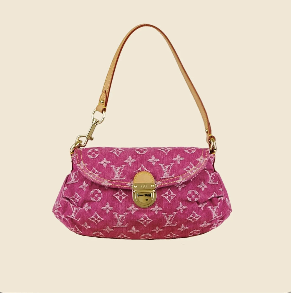 DUNKELROSA DENIM TASCHE