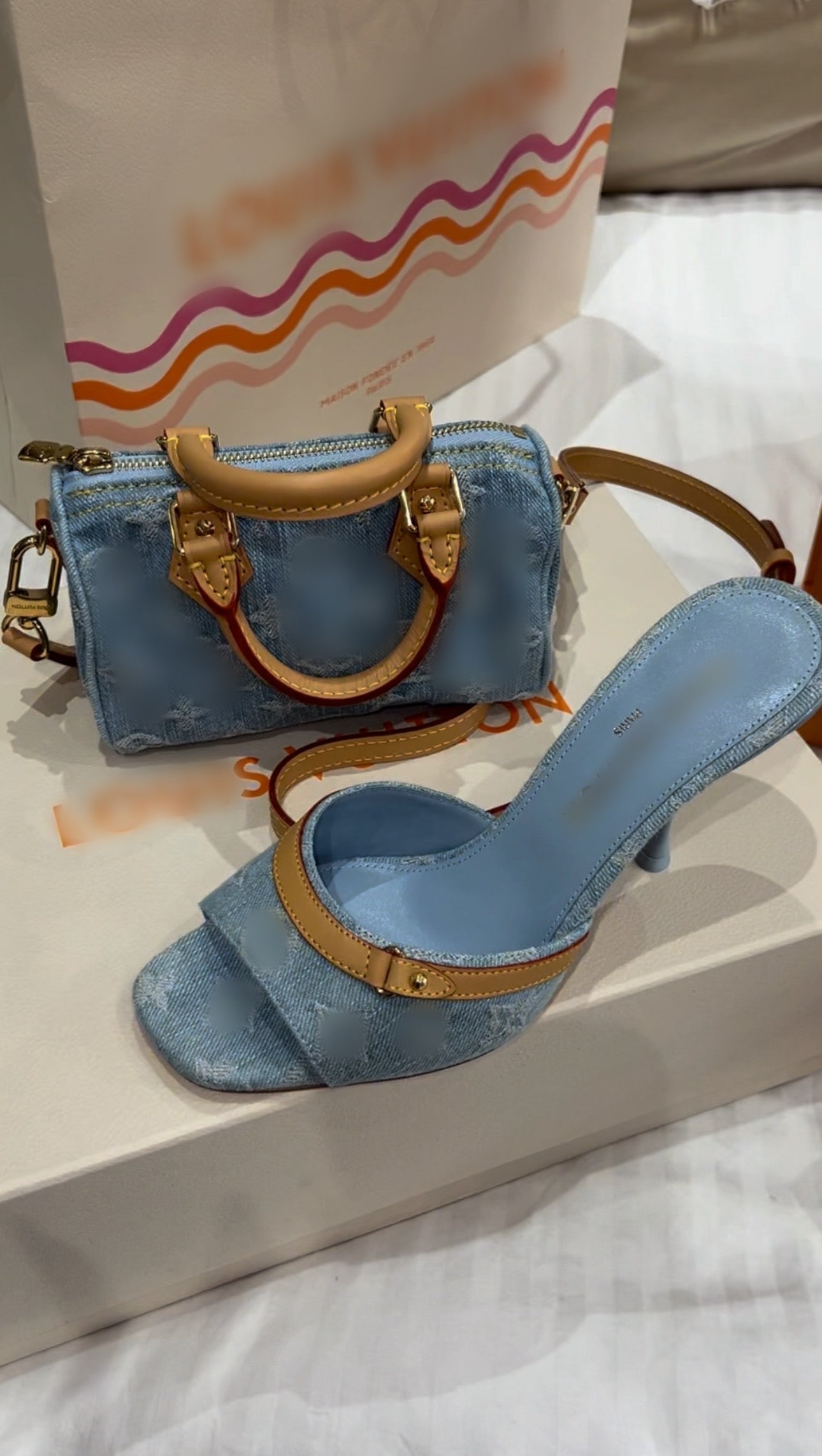 BLAU DENIM HEELS